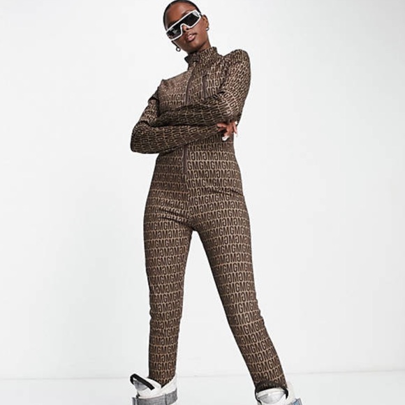 Misguided brown ski snow suit size 0 - Picture 2 of 4